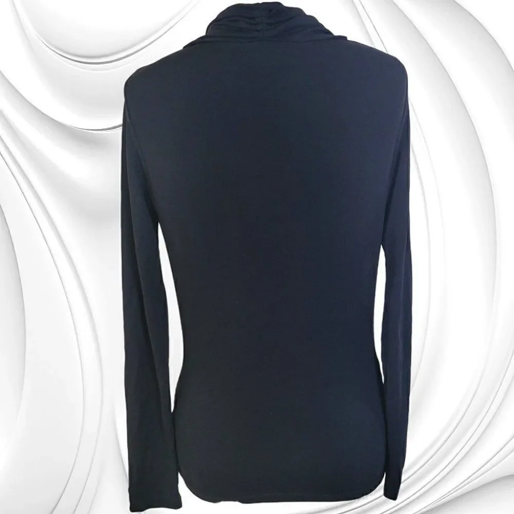 Michael Kors elegant black longsleeve cowl neck knit top